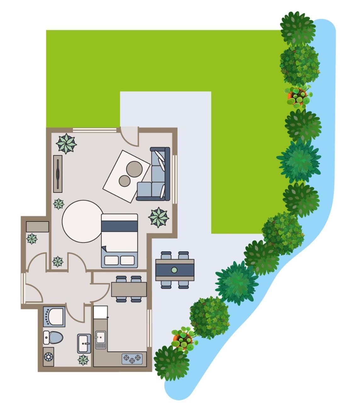 Studio-Apartment Mit Garten, Parkplatz & Kueche Offenburg Eksteriør bilde